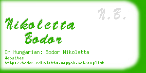 nikoletta bodor business card